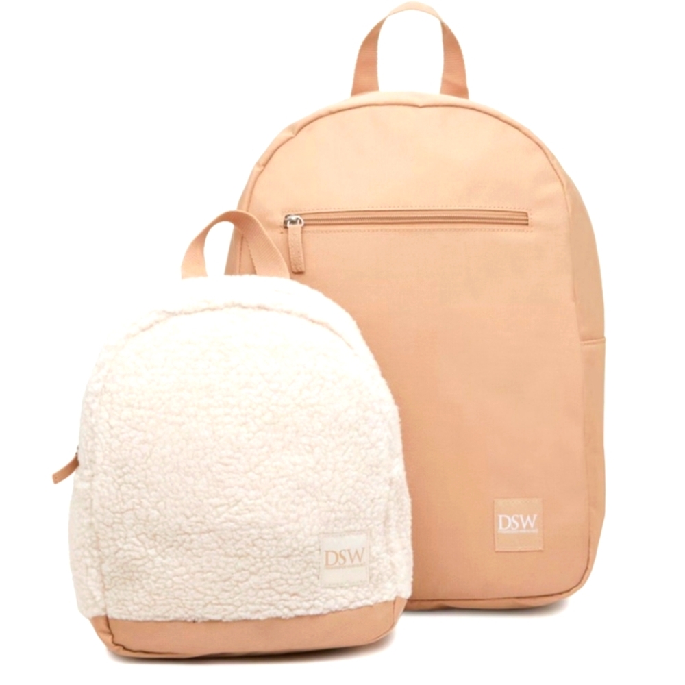 DSW Tan and Cream Backpack Duo
